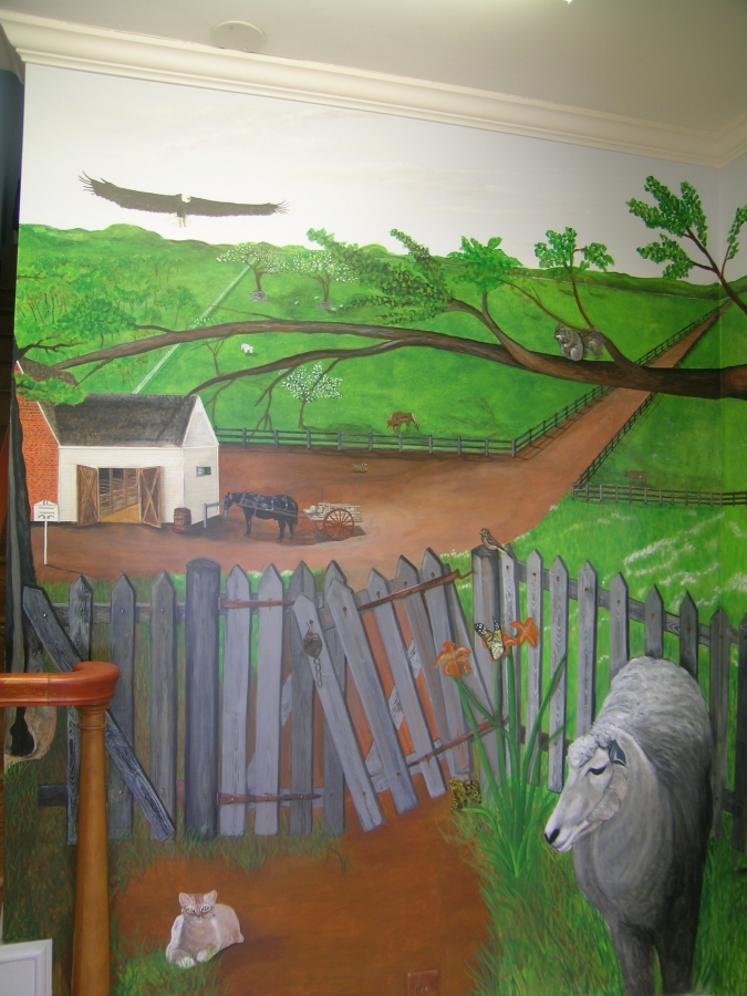 Mural at front entrance, painted by Cliff Fink